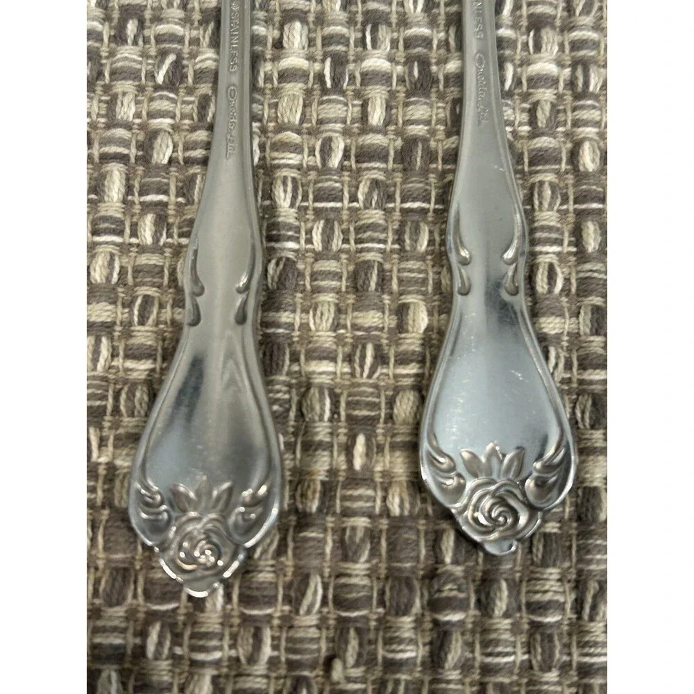 Oneida Arbor Rose True Rose Dinner Forks Stainless Steel Flatware Set Of 4